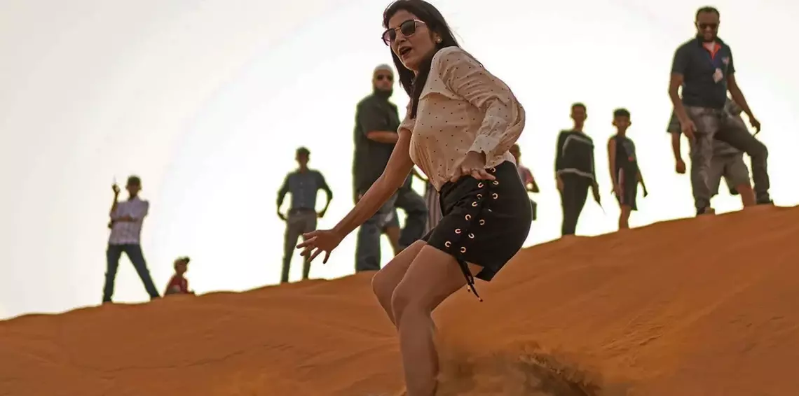 Sand Boarding in Desert